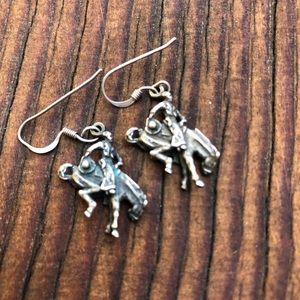 Vintage Sterling silver rodeo cowboy earrings